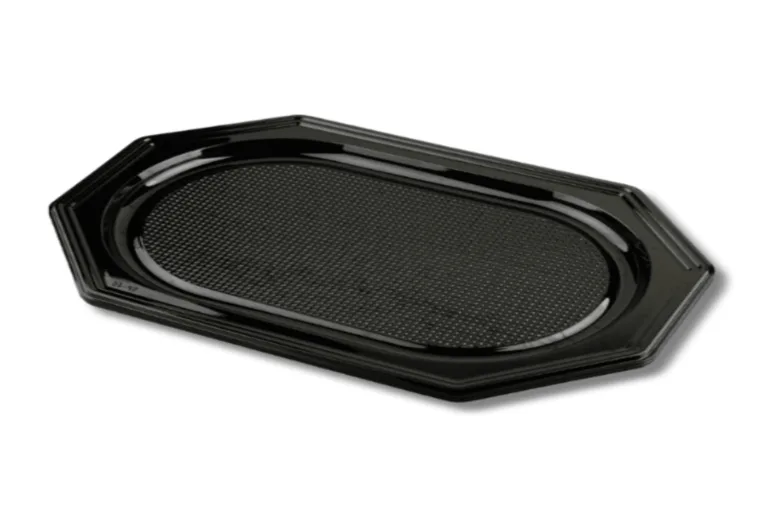 Vienkartinis padėklas PET, XL dydis, 55×36 cm, juodos sp.