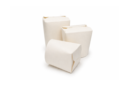 Apvalios popierinės dėžutės WOK, 750 ml, baltos sp.