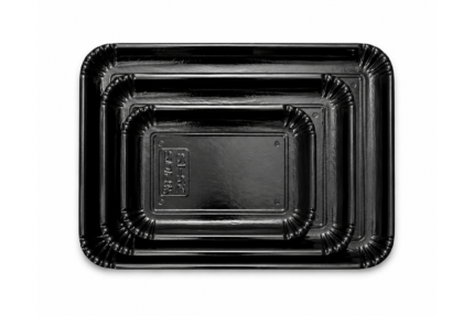 Serviravimo padėklai, 4s, 29,3x20,3 cm, juodos sp.