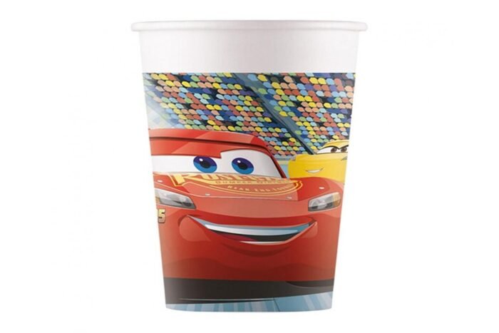 Popieriniai puodeliai Cars 3, 200 ml, 8 vnt