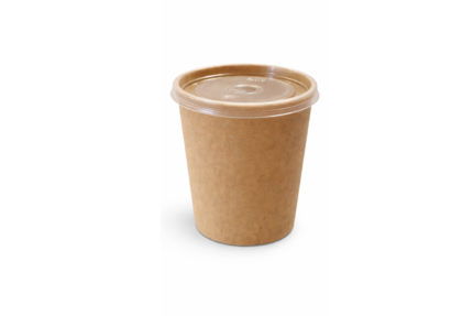 Popieriniai indeliai su dangteliu, 500ml, rudos sp.