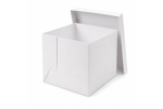 Popierinė dėžutė tortui, 28x28x25 cm, baltos sp.
