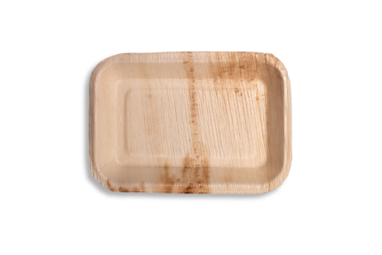 Palmių lapų lėkštės, 230x160x30 mm