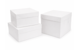 Popierinė dėžutė tortui, 30x30x15 cm, baltos sp.