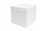 Popierinė dėžutė tortui, 28x28x25 cm, baltos sp.