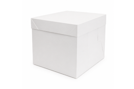 Popierinė dėžutė tortui, 30x30x15 cm, baltos sp.