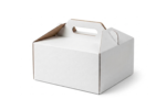 Dėžutė tortui su rankena, kartoninė, 26x26x15 cm, baltos sp.
