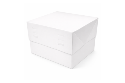 Popierinė dėžutė tortui, 28x28x25 cm, baltos sp.